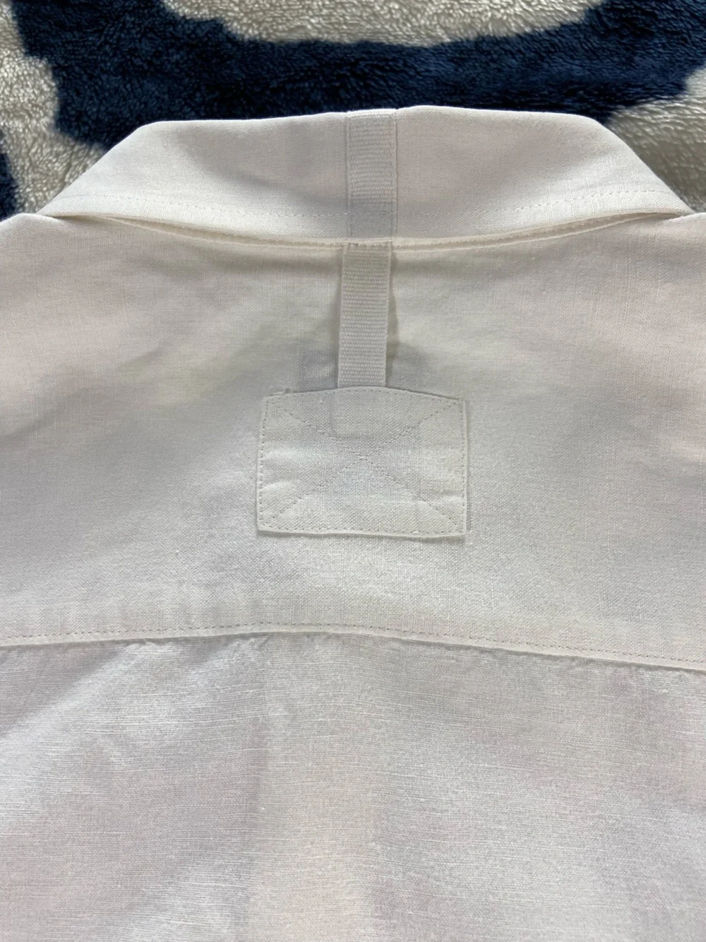 A/X Armani Exchange White Short-Sleeve Button-Down Shirt Linen Blend Large L